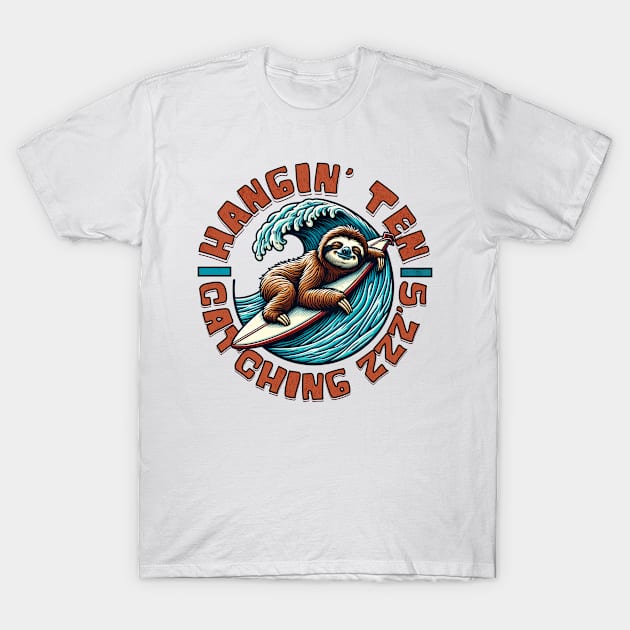 Sloth Surfer T-Shirt by The Jumping Cart